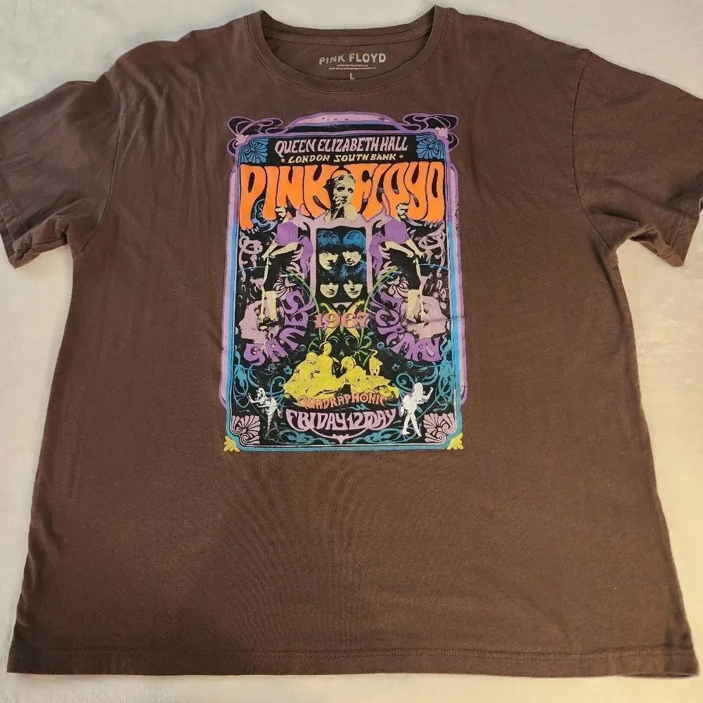 Pink Floyd Brown Tshirt With Graphic Size Large New Without Tags
